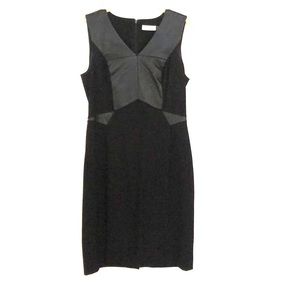 Calvin Klein Dress w/ Faux Leather Detail